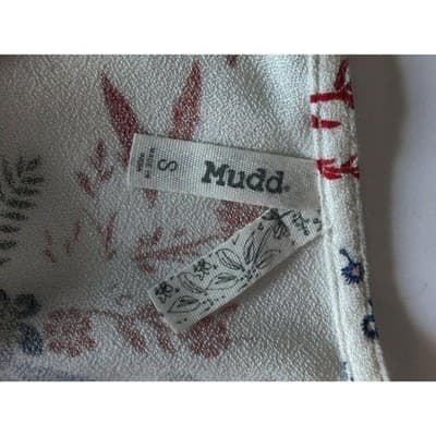 Mudd Womens Floral Quarter 3/4 Sleeve Dress Tie V-Neck White Size Small - Thumbnail 5