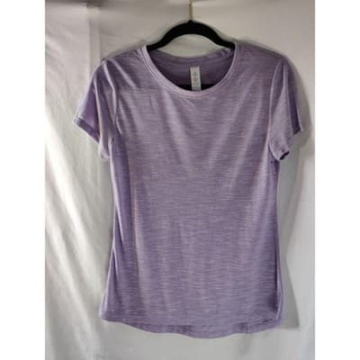 Icyzone Womens Short Sleeve Athletic T-Shirt Round Neck Purple Size Small - Image 1
