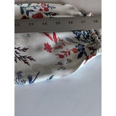 Mudd Womens Floral Quarter 3/4 Sleeve Dress Tie V-Neck White Size Small - Thumbnail 7