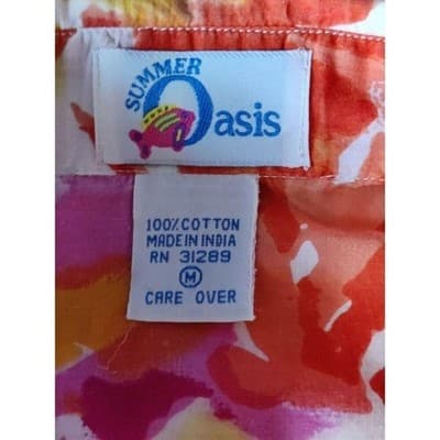 Summer Oasis Longline Long Sleeve Button Shirt Blouse Top Womens Size Medium - Thumbnail 5