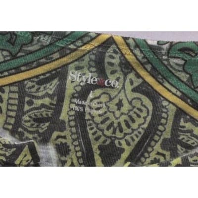 Style & Co Large Women's Multicolor 100% Polyester V-Neck 3/4 Sleeve Casual Top - Thumbnail 4