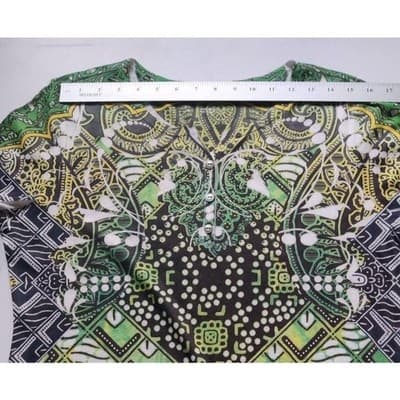 Style & Co Large Women's Multicolor 100% Polyester V-Neck 3/4 Sleeve Casual Top - Thumbnail 5