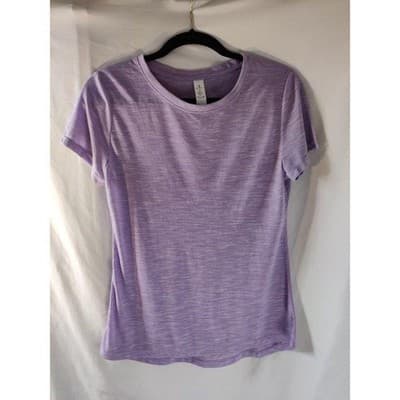 Icyzone Womens Short Sleeve Athletic T-Shirt Round Neck Purple Size Small - Thumbnail 3