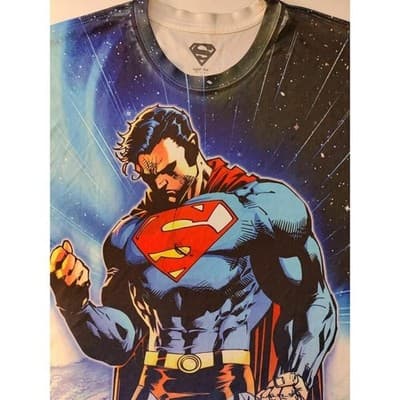 Superman All Over Print T Shirt 2XL DC Comics Graphic Tee - Thumbnail 5