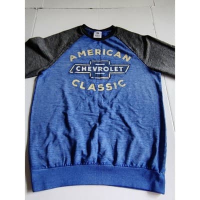 Chevrolet American Classic Official GM Long Sleeve T-Shirt Blue Gray Mens Size M - Thumbnail 2