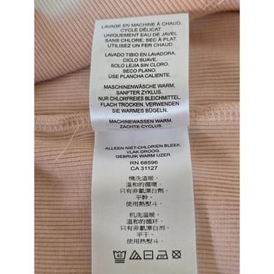 DKNY JEANS Women's Tie Dye Cropped Long Sleeve Top Peach White Size L - Thumbnail 5