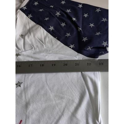 St John's Bay Womens V-Neck T-Shirt Short Sleeve Navy/White Start Print 2XL - Thumbnail 7