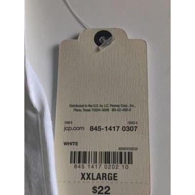 St John's Bay Womens V-Neck T-Shirt Short Sleeve Navy/White Start Print 2XL - Thumbnail 9