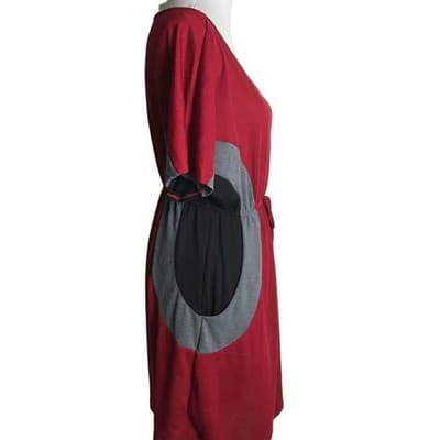 Womens Love Delirious Los Angeles Colorblock Red, Black And Gray Dress 1X - Thumbnail 3