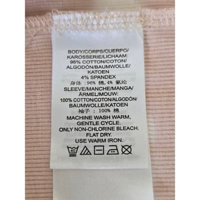 DKNY JEANS Women's Tie Dye Cropped Long Sleeve Top Peach White Size L - Thumbnail 6