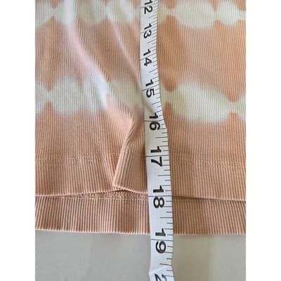 DKNY JEANS Women's Tie Dye Cropped Long Sleeve Top Peach White Size L - Thumbnail 10