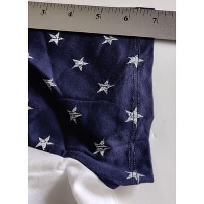 St John's Bay Womens V-Neck T-Shirt Short Sleeve Navy/White Start Print 2XL - Thumbnail 6