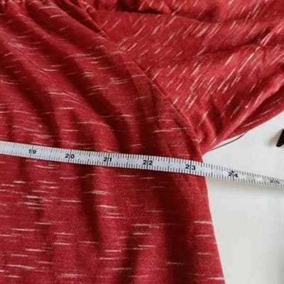 NWT A.N.A Tie Cold Shoulder Ruffle Top Blouse A New Approach Red Womens Size L - Thumbnail 5