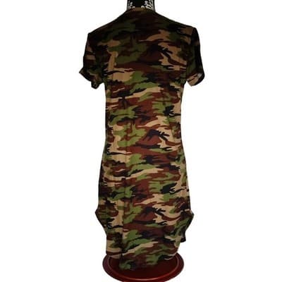 S/M Size Womens Summer Camouflage Printed Women Dress Sheath Fashion Dress - Thumbnail 9