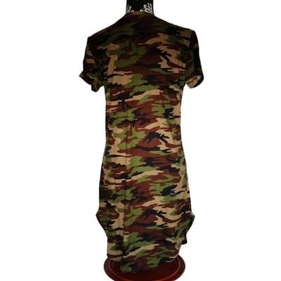 S/M Size Womens Summer Camouflage Printed Women Dress Sheath Fashion Dress - Thumbnail 10