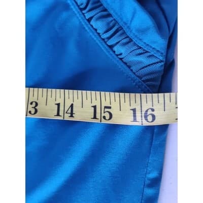 Title Nine Women's Full Zip Teal Cap Sleeve Top Size M - Thumbnail 7