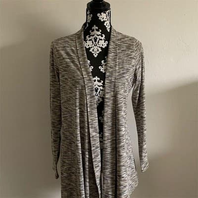 PureJill Women's Brown Open Front Cardigan Sweater Size M Long Sleeve - Image 1