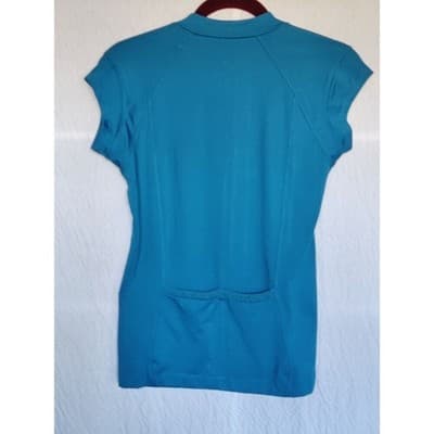 Title Nine Women's Full Zip Teal Cap Sleeve Top Size M - Thumbnail 2