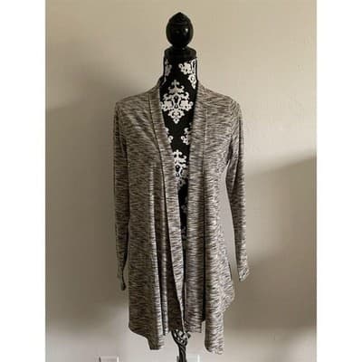 PureJill Women's Brown Open Front Cardigan Sweater Size M Long Sleeve - Thumbnail 4