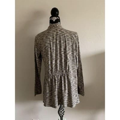 PureJill Women's Brown Open Front Cardigan Sweater Size M Long Sleeve - Thumbnail 2