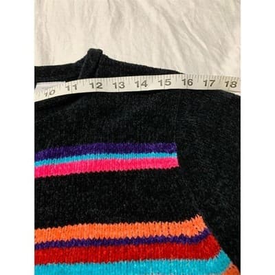 Sag Harbor Women's Petite M Multicolor Striped Pullover Sweater Vintage - Thumbnail 3