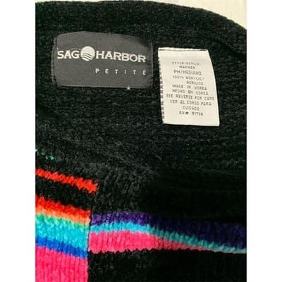 Sag Harbor Women's Petite M Multicolor Striped Pullover Sweater Vintage - Thumbnail 8