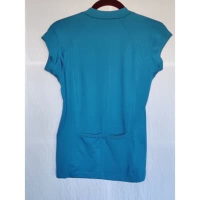 Title Nine Women's Full Zip Teal Cap Sleeve Top Size M - Thumbnail 4