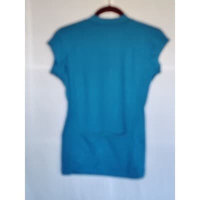 Title Nine Women's Full Zip Teal Cap Sleeve Top Size M - Thumbnail 9