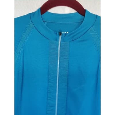 Title Nine Women's Full Zip Teal Cap Sleeve Top Size M - Thumbnail 5