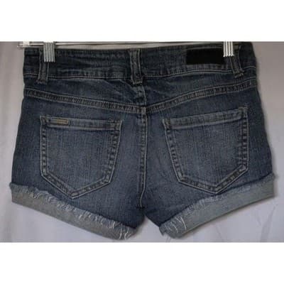 Celebrity Pink Juniors Jean Shorts 1 Blue Denim Cuff Cut-off - Thumbnail 6