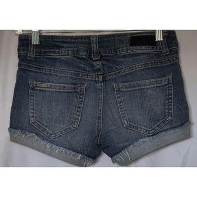 Celebrity Pink Juniors Jean Shorts 1 Blue Denim Cuff Cut-off - Thumbnail 4