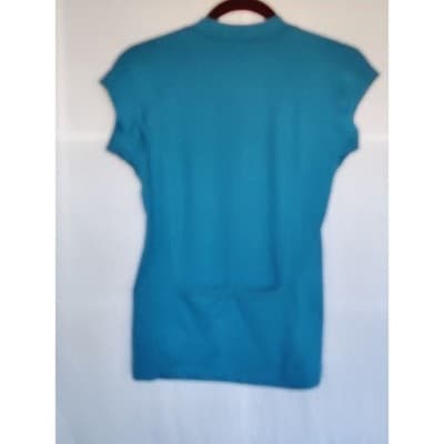 Title Nine Women's Full Zip Teal Cap Sleeve Top Size M - Thumbnail 11