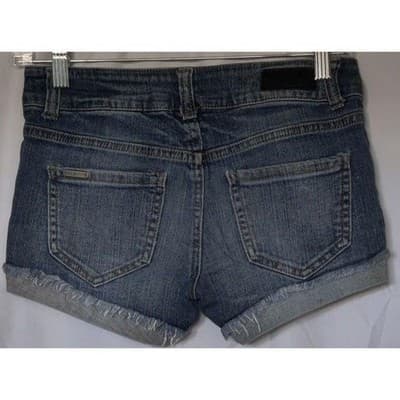 Celebrity Pink Juniors Jean Shorts 1 Blue Denim Cuff Cut-off - Thumbnail 2
