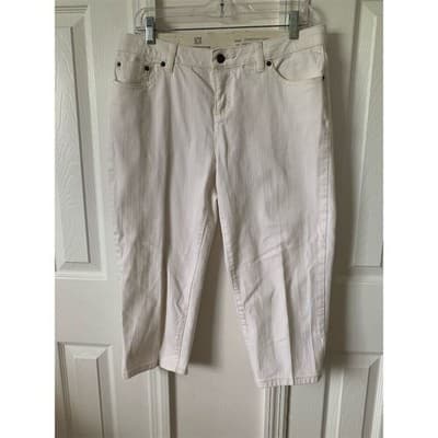 Liz Claiborne Women's White Cropped Pants Size 12P Casual - Thumbnail 2