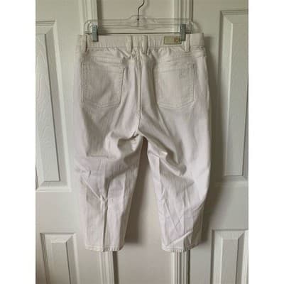 Liz Claiborne Women's White Cropped Pants Size 12P Casual - Thumbnail 3