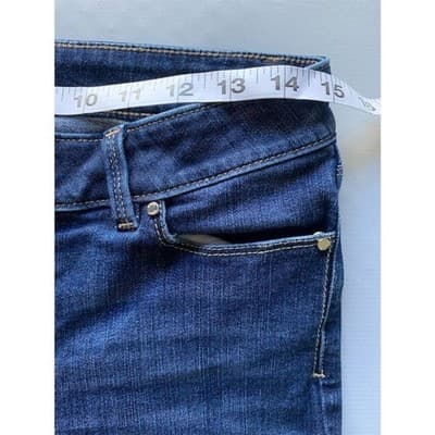 White House Black Market Women's Slim Crop Blue Denim Jeans Size 2R - Thumbnail 11