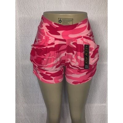 S/M Size Womens Buttery Soft Camouflage Harem Shorts - Thumbnail 5