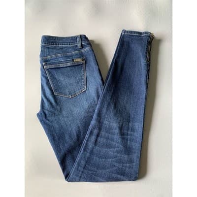 White House Black Market Women's Slim Crop Blue Denim Jeans Size 2R - Thumbnail 3