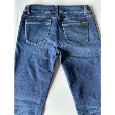White House Black Market Women's Slim Crop Blue Denim Jeans Size 2R - Thumbnail 8