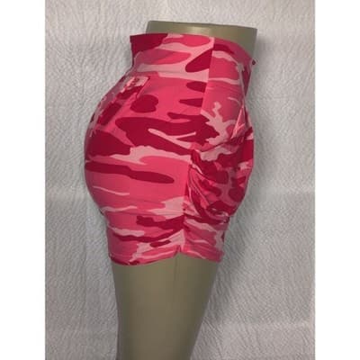 S/M Size Womens Buttery Soft Camouflage Harem Shorts - Thumbnail 2