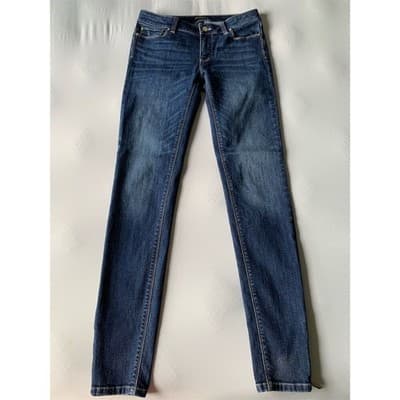 White House Black Market Women's Slim Crop Blue Denim Jeans Size 2R - Thumbnail 4