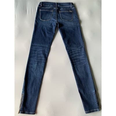 White House Black Market Women's Slim Crop Blue Denim Jeans Size 2R - Thumbnail 7