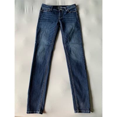 White House Black Market Women's Slim Crop Blue Denim Jeans Size 2R - Thumbnail 6