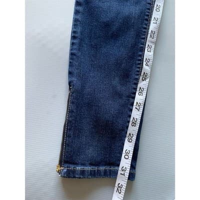 White House Black Market Women's Slim Crop Blue Denim Jeans Size 2R - Thumbnail 13