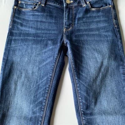 White House Black Market Women's Slim Crop Blue Denim Jeans Size 2R - Image 1