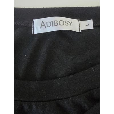 ADIBOSY Black Leopard Stripe Raglan Tee Shirt Top Women's L - Thumbnail 3