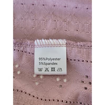 Fashion Women's Mauve Lace Knit Short Sleeve Top Size L - Thumbnail 8