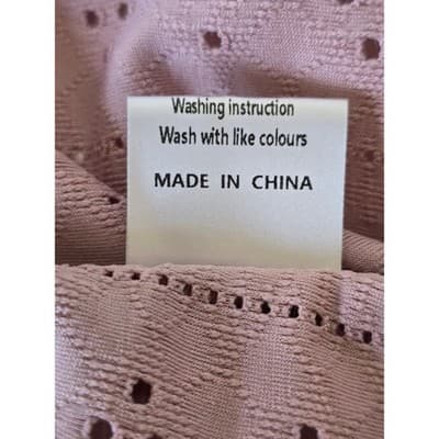 Fashion Women's Mauve Lace Knit Short Sleeve Top Size L - Thumbnail 9