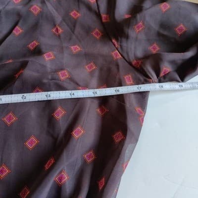 Mossimo Women's Chiffon Button 3/4 Sleeve Drawstring Waist Dress SZ XS - Thumbnail 8