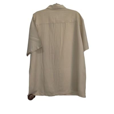 Pronto Uomo Rayon Shirt Mens XXL 2XL Yellow Short Sleeve Button Front - Thumbnail 4